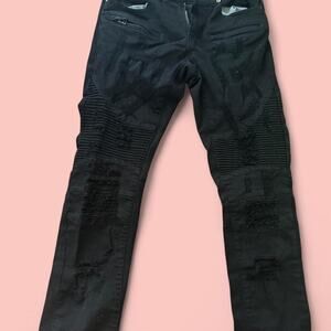 Black focus jeans biker jeans